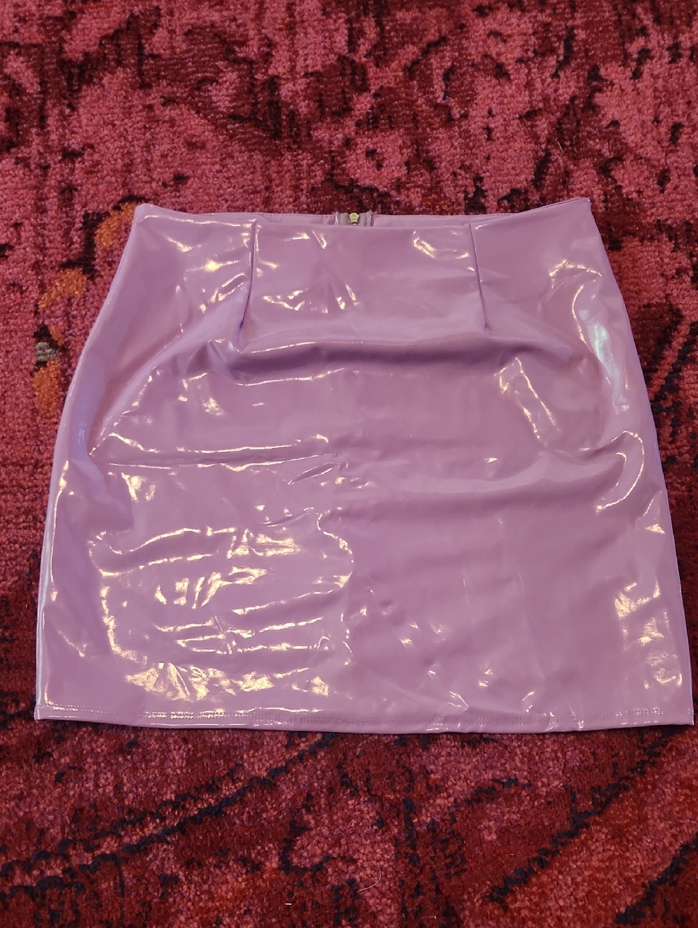 Fashion Nova Glossy Lavender Vinyl Mini Skirt